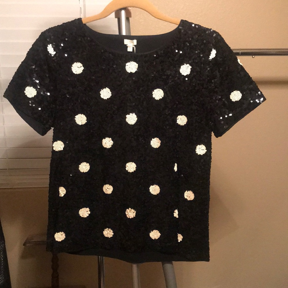 J Crew! Adorable sequin polka dot top!
